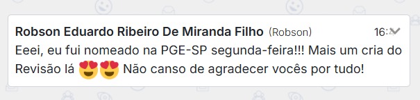 Resultado de aprovação na PGE de São Paulo