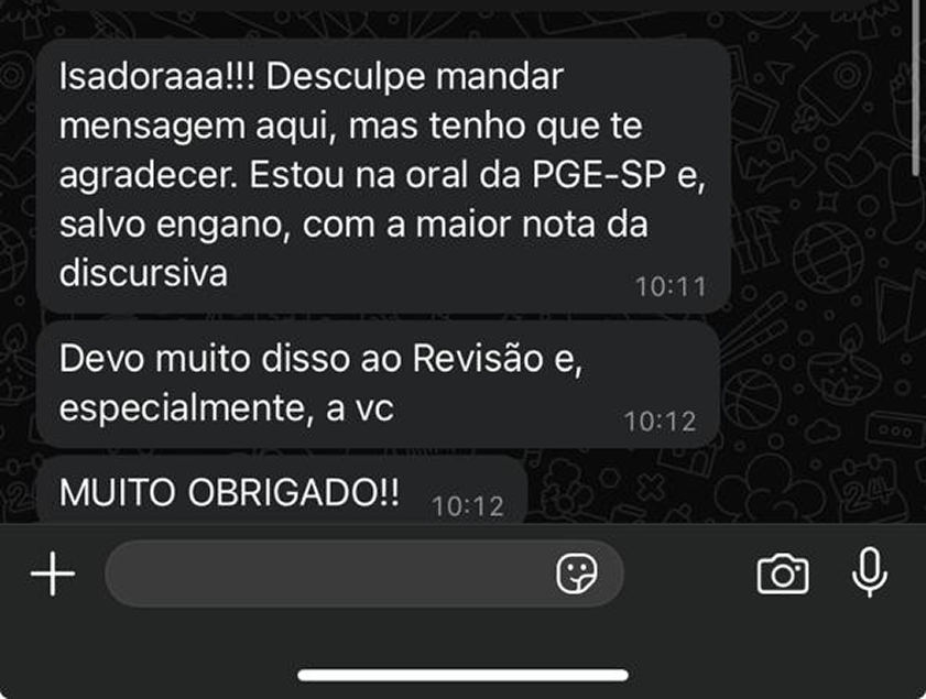 Depoimento de aluno do Revisão