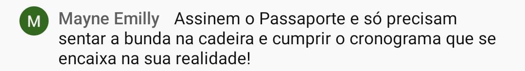 Depoimento de aluno do Passaporte Vitalício 2