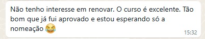 Resultado de aprovação de aluno do Revisão 7